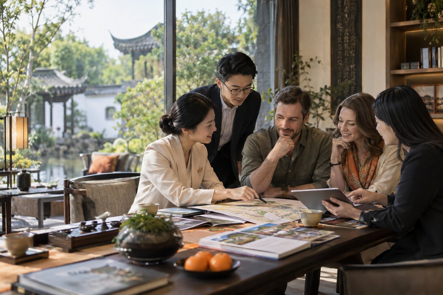Wide-Angle Travel team planning a China journey with guests
